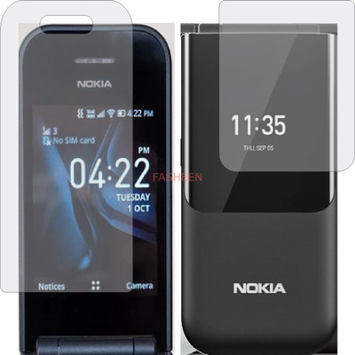 Fasheen Front and Back Tempered Glass for NOKIA 2720 2019 (Front Matte Finish & Back 3d Carbon Fiber)(Pack of 2)