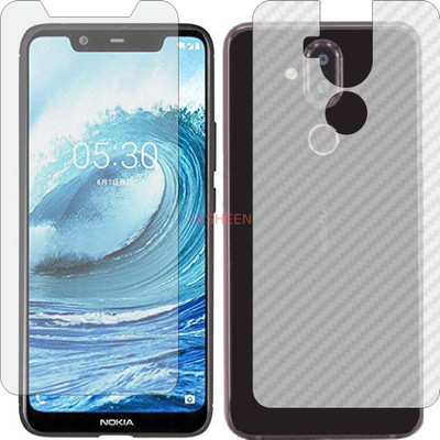 Fasheen Front and Back Tempered Glass for NOKIA 7.1 PLUS (Front Matte Finish & Back 3d Carbon Fiber)(Pack of 2)