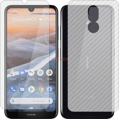 Fasheen Front and Back Tempered Glass for NOKIA TA 1161 NOKIA 3.2 (Front Matte Finish & Back 3d Carbon Fiber)(Pack of 2)