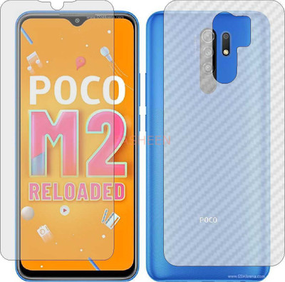 Fasheen Front and Back Tempered Glass for XIAOMI POCO M2 RELOAD (Front Matte Finish & Back 3d Carbon Fiber)(Pack of 2)