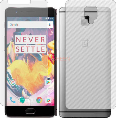 Fasheen Front and Back Tempered Glass for ONEPLUS 3T (Front Matte Finish & Back 3d Carbon Fiber)(Pack of 2)