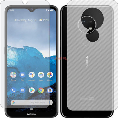 Fasheen Front and Back Tempered Glass for NOKIA 6.2 (Front Matte Finish & Back 3d Carbon Fiber)(Pack of 2)