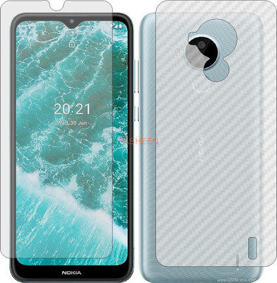 Fasheen Front and Back Tempered Glass for NOKIA C30 (Front Matte Finish & Back 3d Carbon Fiber)(Pack of 2)