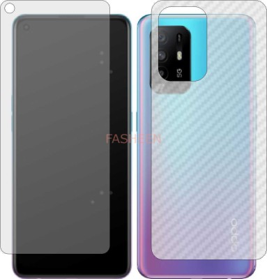 Fasheen Front and Back Tempered Glass for OPPO A95 5G (Front Matte Finish & Back 3d Carbon Fiber)(Pack of 2)