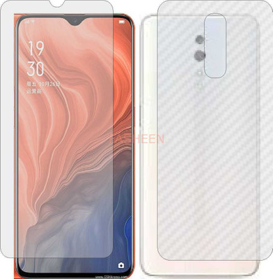 Fasheen Front and Back Tempered Glass for OPPO RENO Z HELIO P90 (Front Matte Finish & Back 3d Carbon Fiber)(Pack of 2)