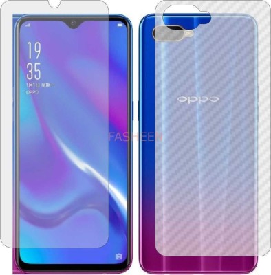 Fasheen Front and Back Tempered Glass for OPPO AX7 PRO (Front Matte Finish & Back 3d Carbon Fiber)(Pack of 2)