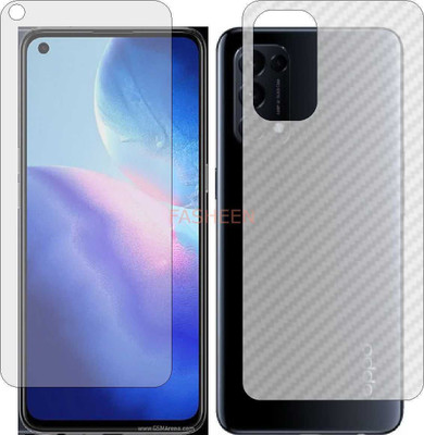 Fasheen Front and Back Tempered Glass for OPPO RENO 5 K (Front Matte Finish & Back 3d Carbon Fiber)(Pack of 2)