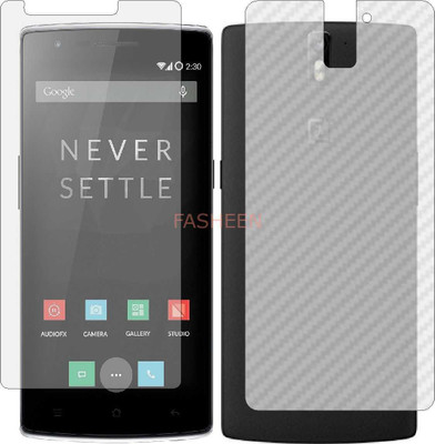 Fasheen Front and Back Tempered Glass for ONE PLUS ONE (Front Matte Finish & Back 3d Carbon Fiber)(Pack of 2)