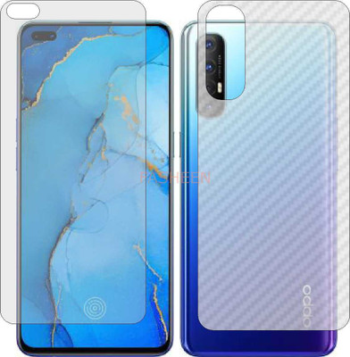 Fasheen Front and Back Tempered Glass for OPPO RENO3 PRO (Front Matte Finish & Back 3d Carbon Fiber)(Pack of 2)