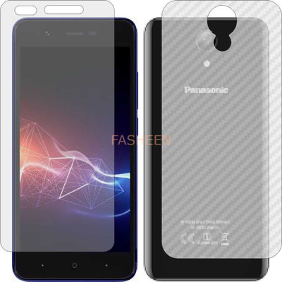 Fasheen Front and Back Tempered Glass for PANASONIC P91 (Front Matte Finish & Back 3d Carbon Fiber)(Pack of 2)