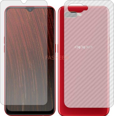 Fasheen Front and Back Tempered Glass for OPPO AX5S (Front Matte Finish & Back 3d Carbon Fiber)(Pack of 2)