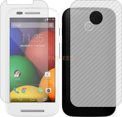 Fasheen Front and Back Tempered Glass for MOTOROLA E DUAL TV (Front Matte Finish & Back 3d Carbon Fiber)(Pack of 2)