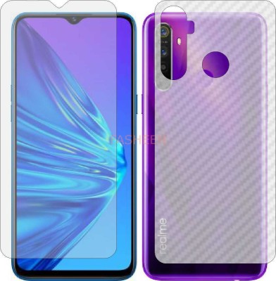 Fasheen Front and Back Tempered Glass for OPPO RMX 1911 REALME 5 (Front Matte Finish & Back 3d Carbon Fiber)(Pack of 2)
