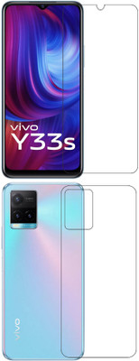 wooden craft Front and Back Tempered Glass for vivo Y33s {Flexible}, V2109, Y33s(Pack of 2)