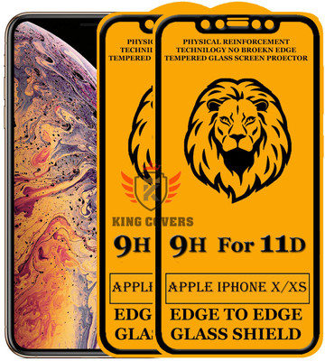 KING COVERS Tempered Glass Guard for Edge To Edge Tempered Glass for iPhone XS(Pack of 2)