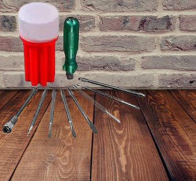 NBS 9 Pieces Screwdriver Kit(8 Bits and 1 Handle (Multipurpose Tool and Usage) Standard Screwdriver Set(Pack of 9)