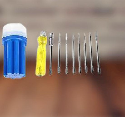 NBS 9 Pieces Screwdriver Kit(8 Bits and 1 Handle (Multipurpose Tool and Usage) Standard Screwdriver Set(Pack of 9)