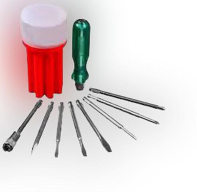 NBS 9 Pieces Screwdriver Kit(8 Bits and 1 Handle (Multipurpose Tool and Usage) Standard Screwdriver Set(Pack of 9)