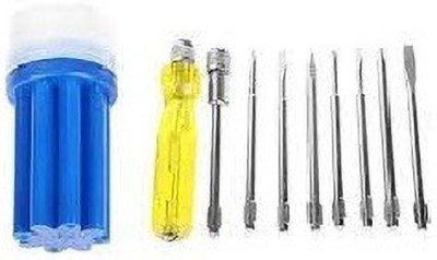 NBS 9 Pieces Screwdriver Kit(8 Bits and 1 Handle (Multipurpose Tool and Usage) Standard Screwdriver Set(Pack of 9)