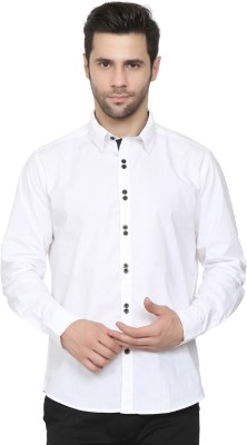 Life Roads Men Solid Casual White Shirt