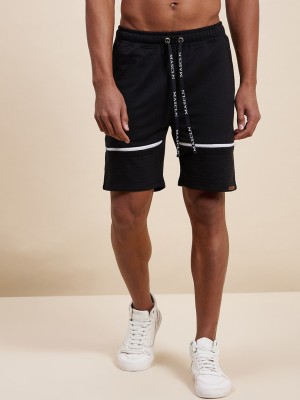 MASCLN SASSAFRAS Solid Men Black Basic Shorts