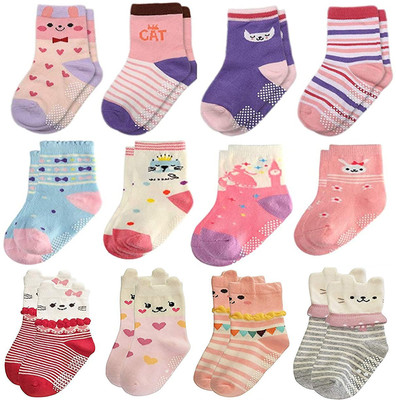 KidBee Baby Girls Printed, Self Design, Geometric Print, Striped Ankle Length(Pack of 4)