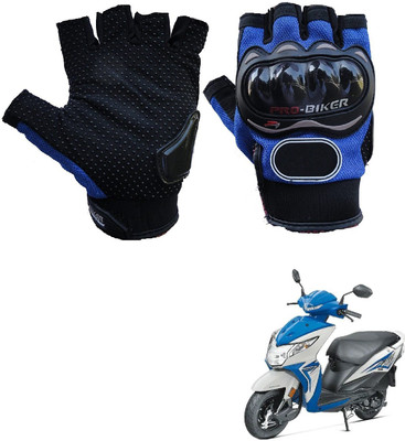 AuTO ADDiCT PRO BIKER HALF FINGERED GLOVES BLUE FOR HONDA Dio Riding Gloves(Blue)