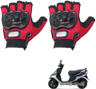 KOZDIKO PRO BIKER HALF FINGERED GLOVES RED FOR BAJAJ WAVE Riding Gloves(Red)