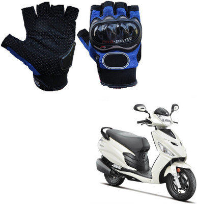 AuTO ADDiCT PRO BIKER HALF FINGERED GLOVES BLUE FOR HERO ELECTRIC Dash Riding Gloves(Blue)