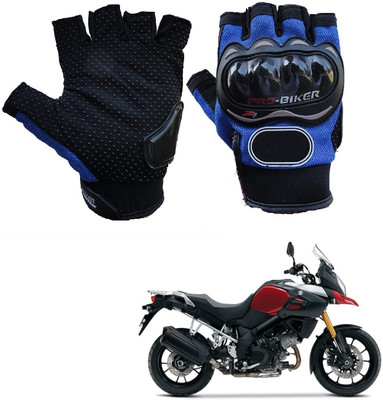 AuTO ADDiCT PRO BIKER HALF FINGERED GLOVES BLUE FOR SUZUKI V-strom Riding Gloves(Blue)