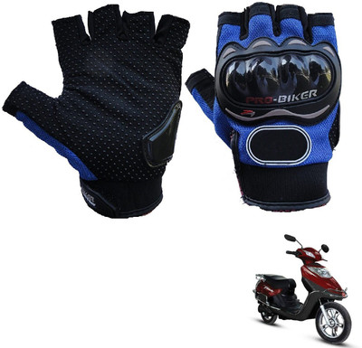AuTO ADDiCT PRO BIKER HALF FINGERED GLOVES BLUE FOR HERO ELECTRIC Flash Riding Gloves(Blue)