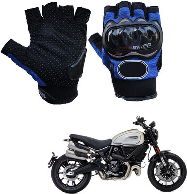 AuTO ADDiCT PRO BIKER HALF FINGERED GLOVES BLUE FOR DUCATI SCRAMBLER Riding Gloves(Blue)