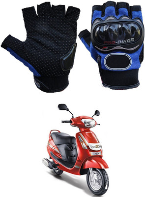 AuTO ADDiCT PRO BIKER HALF FINGERED GLOVES BLUE FOR MAHINDRA Duro Riding Gloves(Blue)