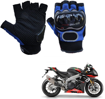 AuTO ADDiCT PRO BIKER HALF FINGERED GLOVES BLUE FOR APRILIA RSV4-Factory Riding Gloves(Blue)