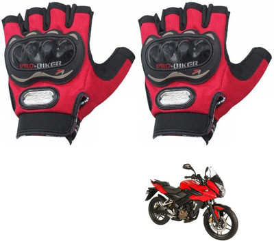 KOZDIKO PRO BIKER HALF FINGERED GLOVES RED FOR BAJAJ PULSAR 220 Riding Gloves(Red)