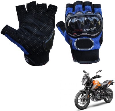 AuTO ADDiCT PRO BIKER HALF FINGERED GLOVES BLUE FOR KTM 390 Adventure Riding Gloves(Blue)