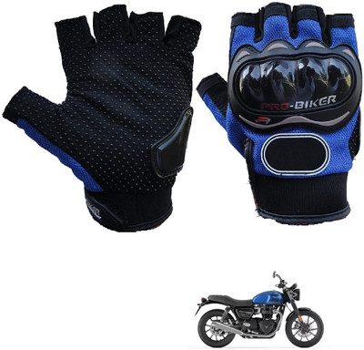 AuTO ADDiCT PRO BIKER HALF FINGERED GLOVES BLUE FOR TRIUMPH Street tein 2021 Riding Gloves(Blue)
