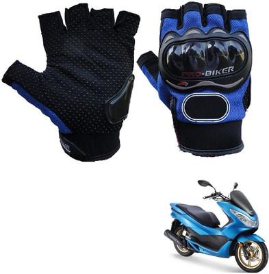 AuTO ADDiCT PRO BIKER HALF FINGERED GLOVES BLUE FOR HONDA PCX Riding Gloves(Blue)