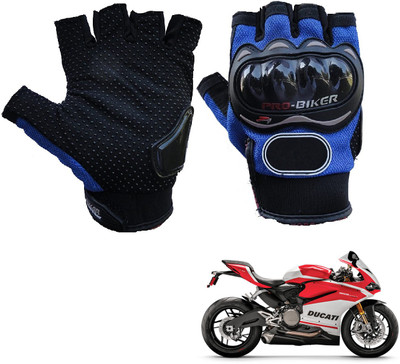 AuTO ADDiCT PRO BIKER HALF FINGERED GLOVES BLUE FOR DUCATI 959-panigale-corse-livery Riding Gloves(Blue)