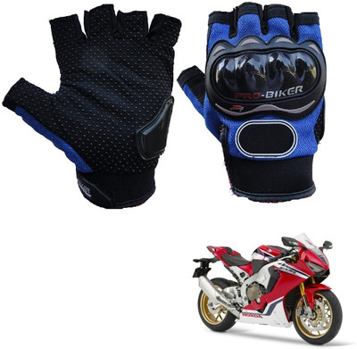AuTO ADDiCT PRO BIKER HALF FINGERED GLOVES BLUE FOR HONDA CBR 1000RR Riding Gloves(Blue)
