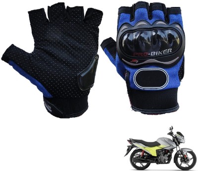 AuTO ADDiCT PRO BIKER HALF FINGERED GLOVES BLUE FOR HERO Glamour Riding Gloves(Blue)