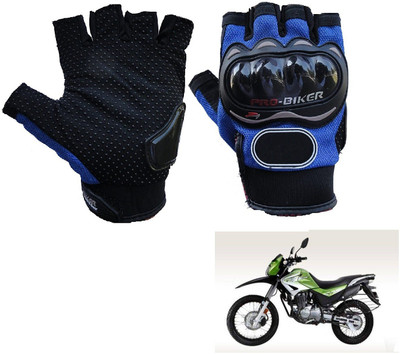 AuTO ADDiCT PRO BIKER HALF FINGERED GLOVES BLUE FOR HERO Impulse Riding Gloves(Blue)