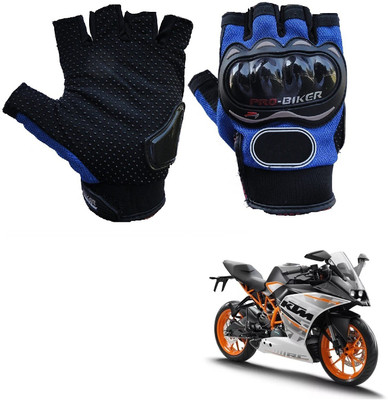 AuTO ADDiCT PRO BIKER HALF FINGERED GLOVES BLUE FOR KTM RC 390 Riding Gloves(Blue)