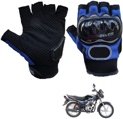 AuTO ADDiCT PRO BIKER HALF FINGERED GLOVES BLUE FOR BAJAJ CT100 Riding Gloves(Blue)
