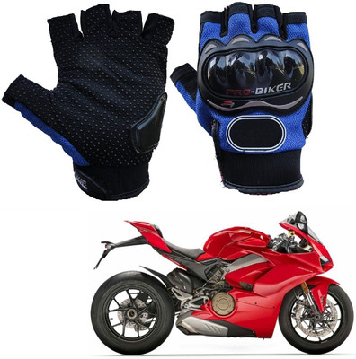 AuTO ADDiCT PRO BIKER HALF FINGERED GLOVES BLUE FOR DUCATI PANIGALE V4 Riding Gloves(Blue)
