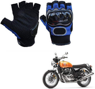 AuTO ADDiCT PRO BIKER HALF FINGERED GLOVES BLUE FOR ROYAL ENFIELD Interceptor 650 Riding Gloves(Blue)