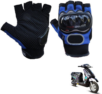 AuTO ADDiCT PRO BIKER HALF FINGERED GLOVES BLUE FOR HERO ELECTRIC NYX Riding Gloves(Blue)
