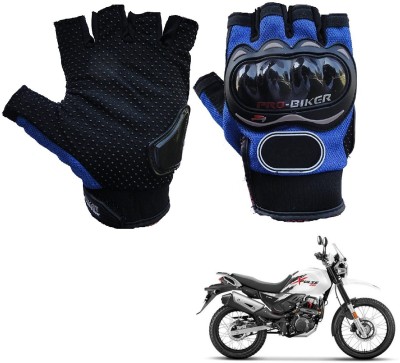 AuTO ADDiCT PRO BIKER HALF FINGERED GLOVES BLUE FOR HERO Xpulse 200 Riding Gloves(Blue)