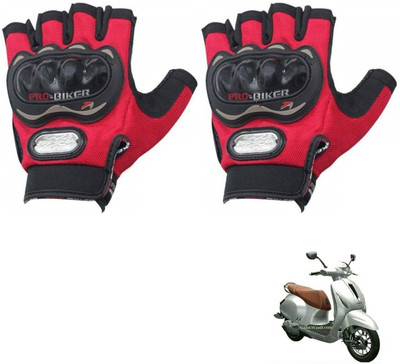 KOZDIKO PRO BIKER HALF FINGERED GLOVES RED FOR BAJAJ CHETAK Riding Gloves(Red)