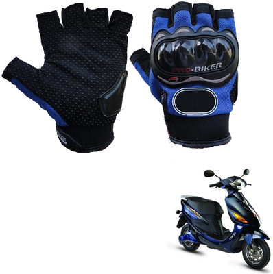 AuTO ADDiCT PRO BIKER HALF FINGERED GLOVES BLUE FOR HERO ELECTRIC Cruz Riding Gloves(Blue)